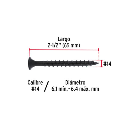 100 Tornillos Multiusos 14 x 2-1/2 pulg