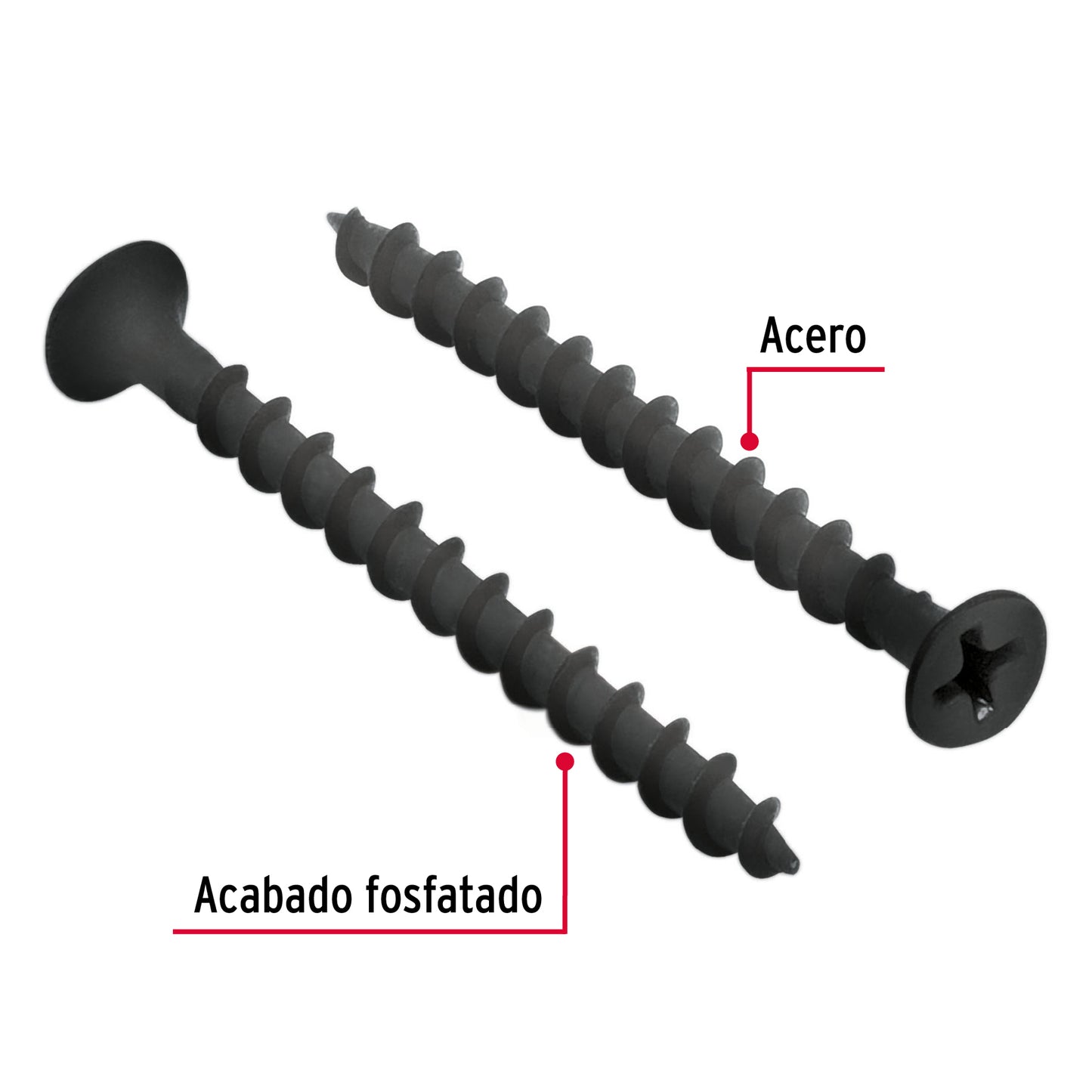 Tornillo gypsum multiusos fosfatada 6 x 1-1/4 pulg