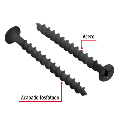 Tornillo gypsum multiusos fosfatada 6 x 1-1/4 pulg