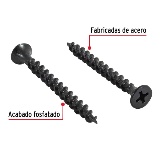 100 pijas #6 x 1-5/8"cabeza plana phillips multiusos · vista 2