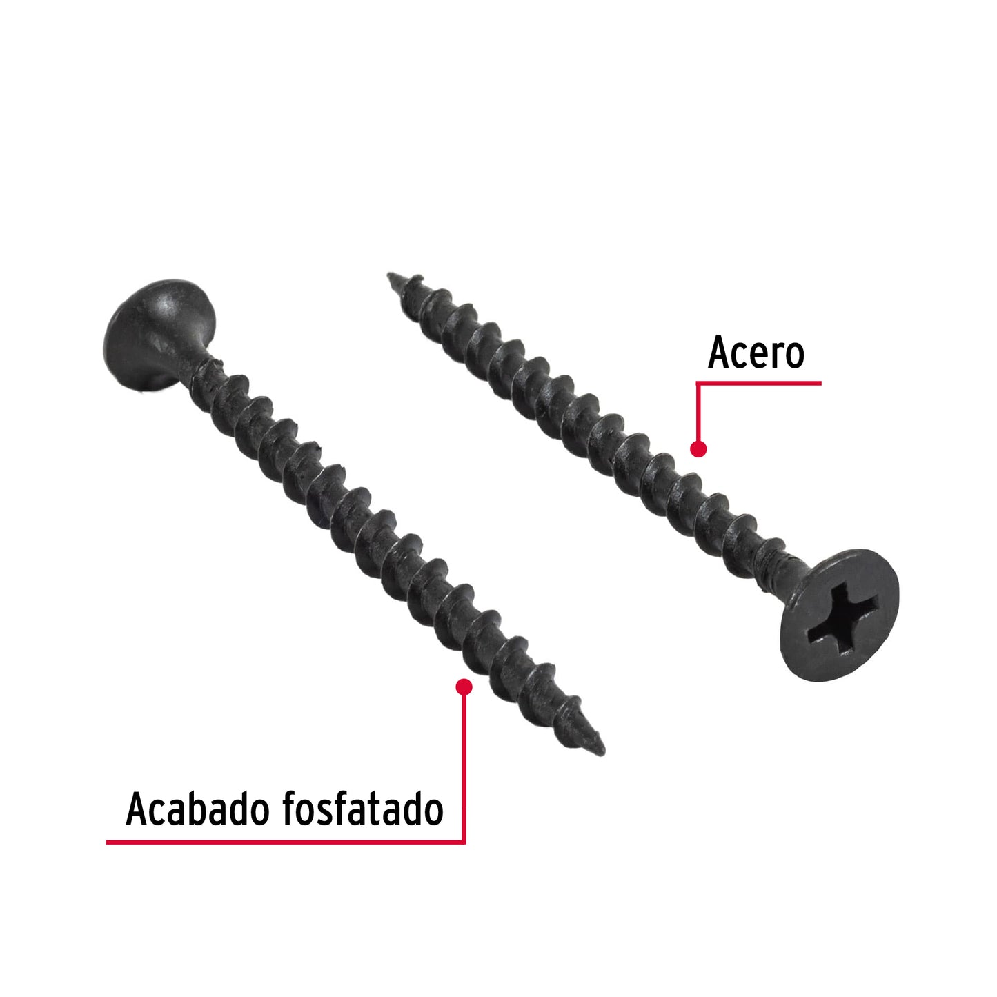 Tornillo gypsum multiusos fosfatada 6 x 2 pulg