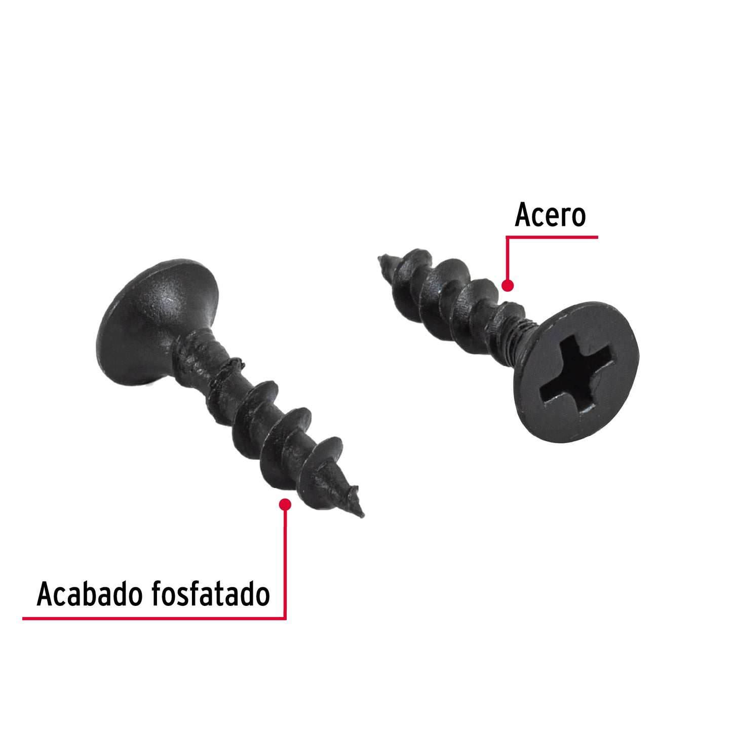 Tornillo gypsum multiusos fosfatada 8 x 3/4 pulg