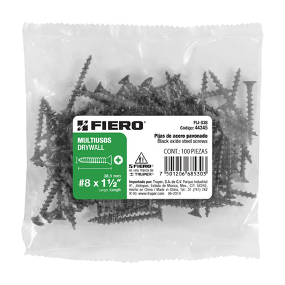 Tornillo gypsum multiusos fosfatada 8 x 1-1/2 pulg