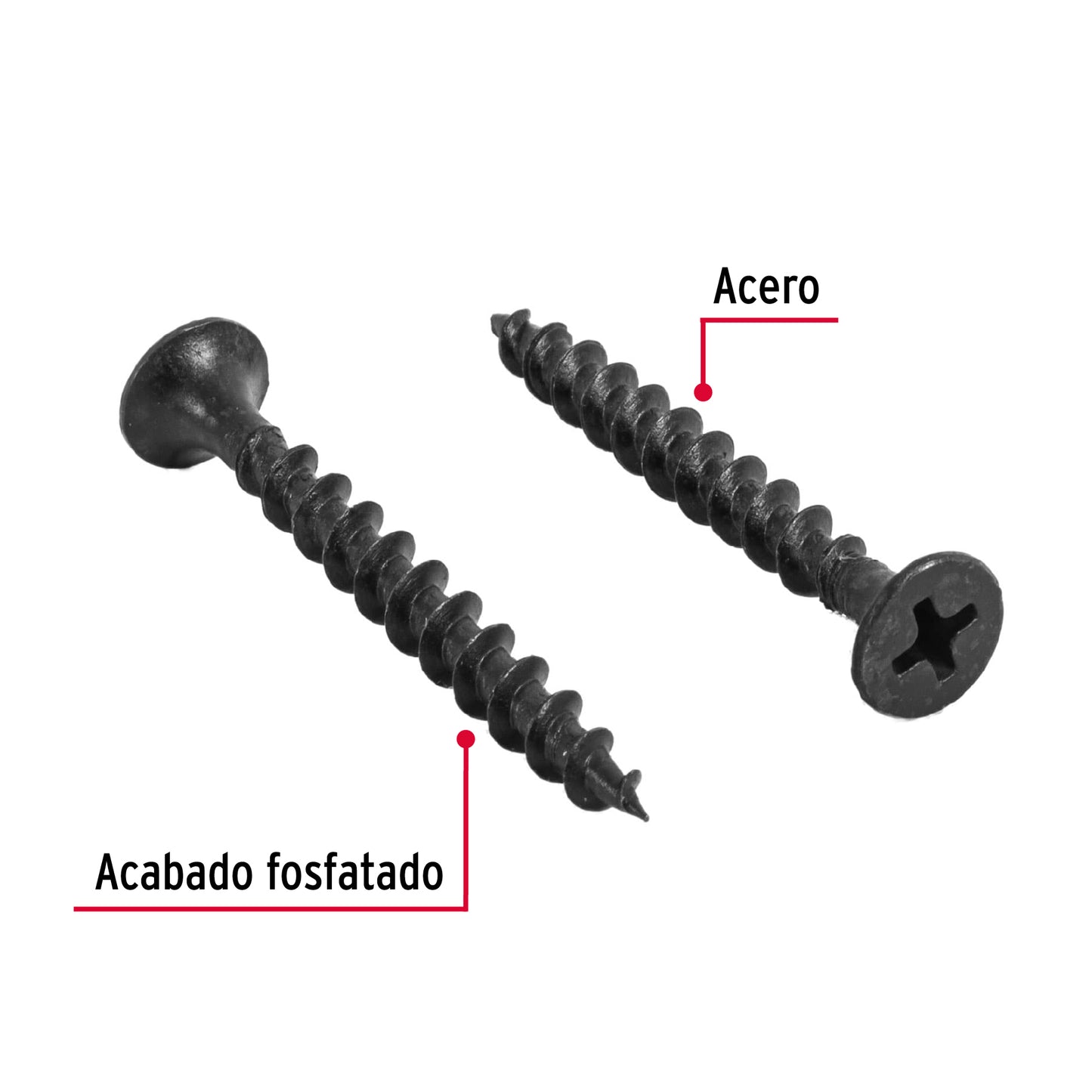 Tornillo gypsum multiusos fosfatada 8 x 1-1/2 pulg