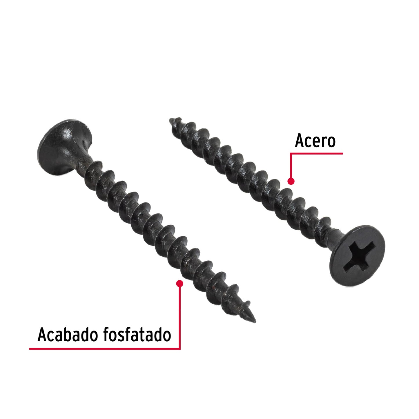 Tornillo gypsum multiusos fosfatada 8 x 1-3/4 pulg