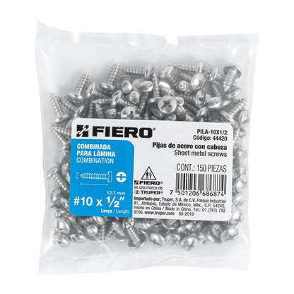 Tornillo gypsum para lamina 10 x 1/2 pulg