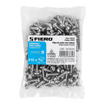 Tornillo gypsum para lamina 10 x 3/4 pulg