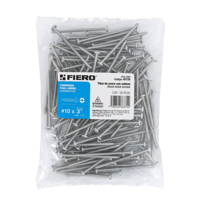 Tornillo gypsum para lamina 10 x 3 pulg
