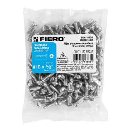 Tornillo gypsum para lamina 10 x 5/8 pulg