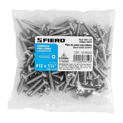 Tornillo gypsum para lamina 12 x 1-1/4 pulg