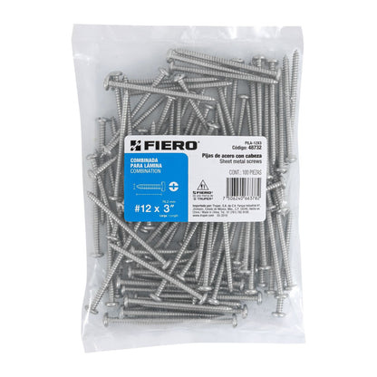 Tornillo gypsum para lamina 12 x 3 pulg