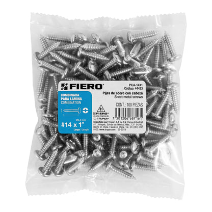 Tornillo gypsum para lamina 14 x 1 pulg