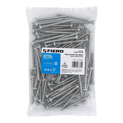 Tornillo gypsum para lamina 14 x 3 pulg