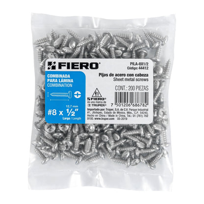 Tornillo gypsum para lamina 8 x 1/2 pulg