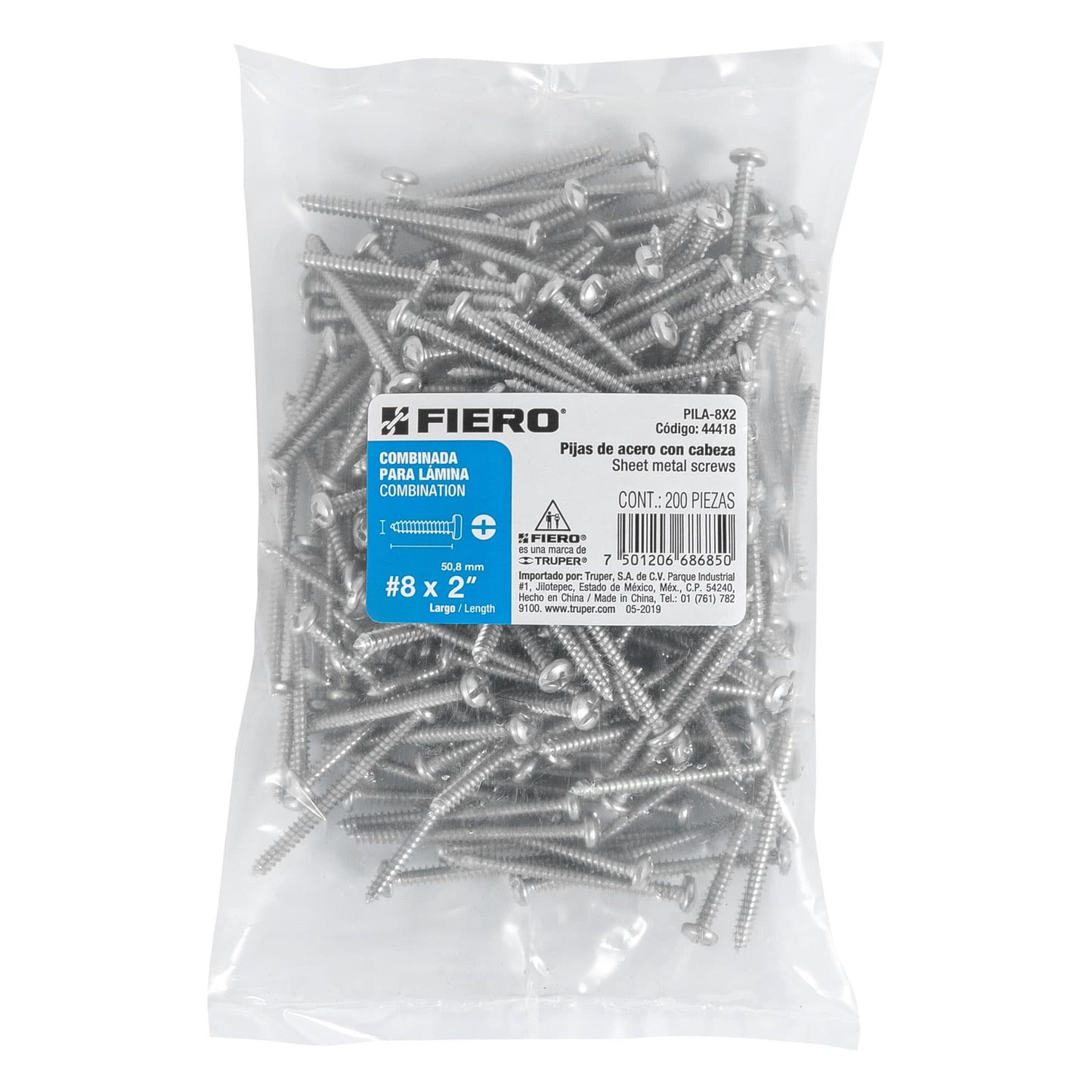 Tornillo gypsum para lamina 8 x 2 pulg