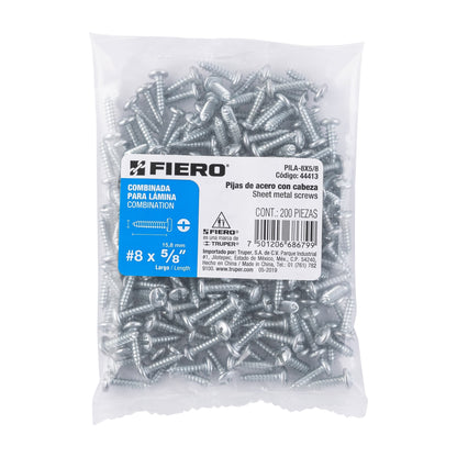 Tornillo gypsum para lamina 8 x 5/8 pulg
