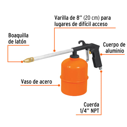 Pistola de aluminio limpieza de motores