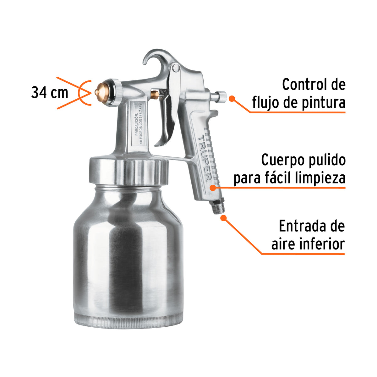Pistola baja presión 1.5 mm entrada inferior