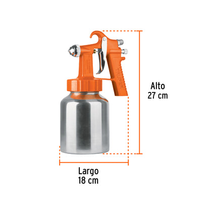 Pistola baja presión naranja entrada inferior