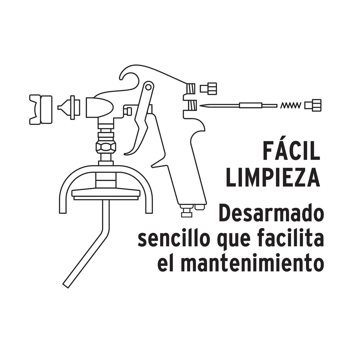 Pistola succión HVHP 1.8 mm vaso aluminio