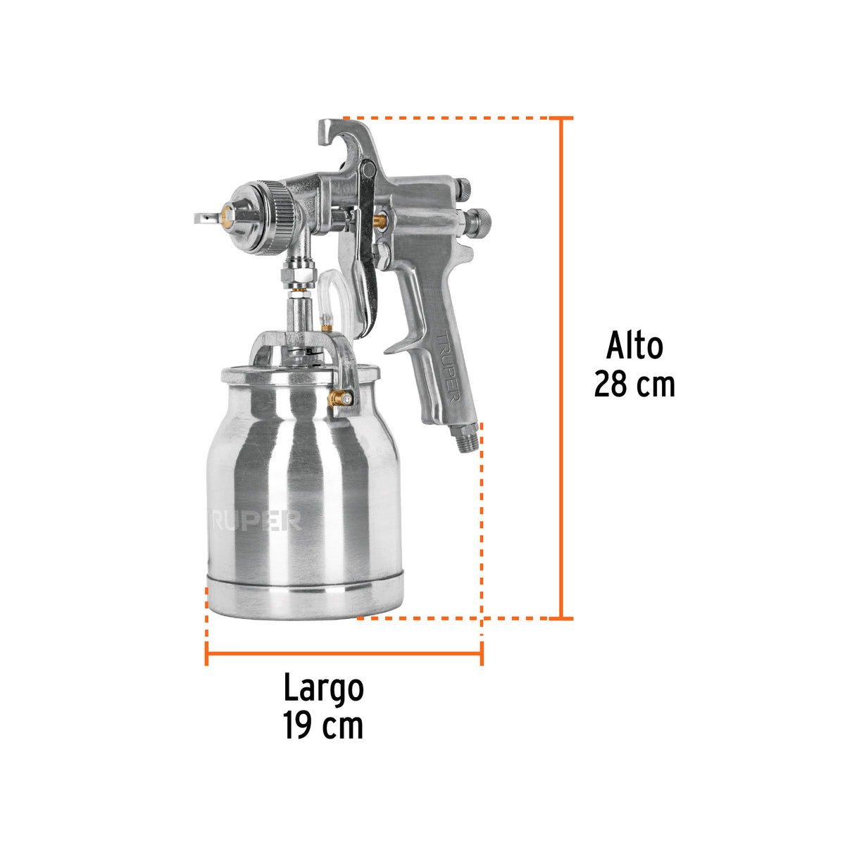 Pistola succión HVHP 1.8 mm vaso aluminio