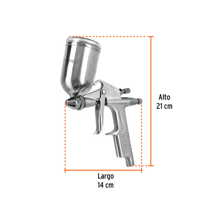 Pistola retoque LVMP 0.5 mm vaso aluminio