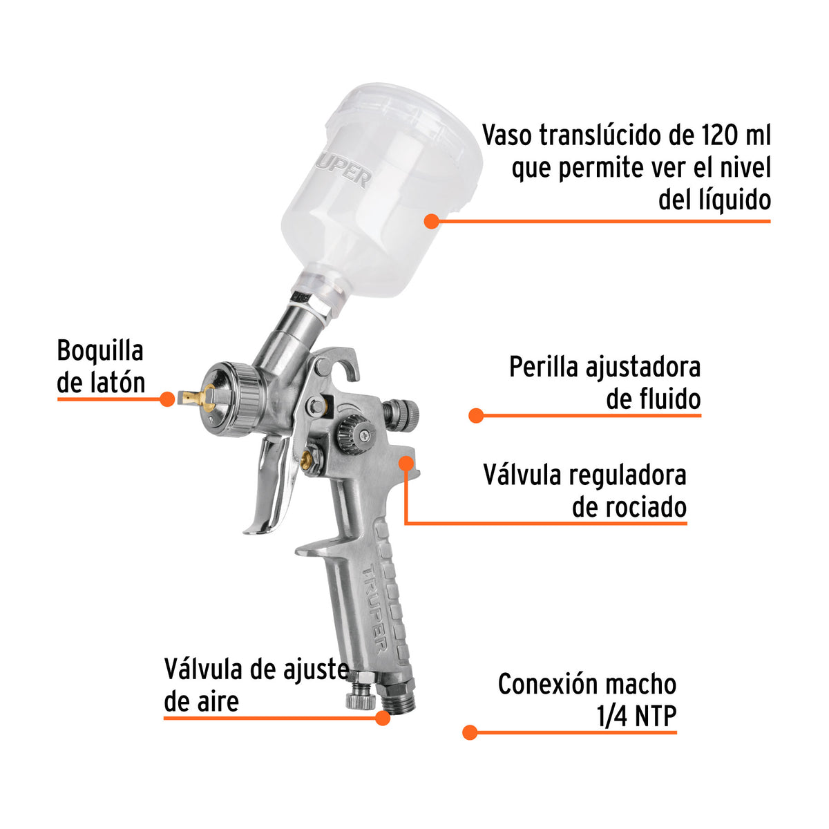 Pistola retoque gravedad HVLP 1 mm