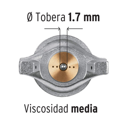 Pistola pintar LVMP 1.7 mm vaso aluminio