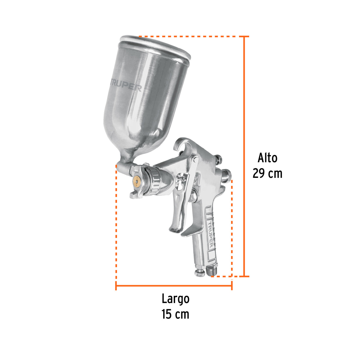 Pistola pintar LVMP 1.7 mm vaso aluminio