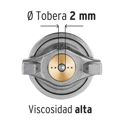 Pistola pintar LVMP 2 mm vaso aluminio