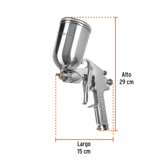 Pistola pintar LVMP 2 mm vaso aluminio