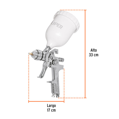 Pistola pintar gravedad HVLP 1.7 mm