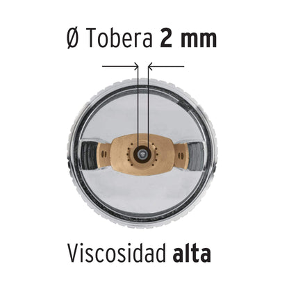 Pistola pintar gravedad HVLP 2 mm
