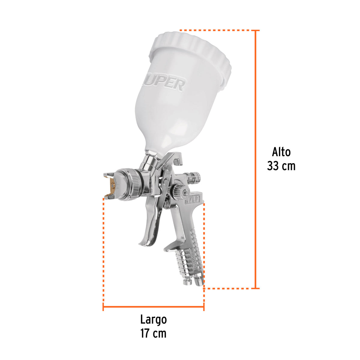 Pistola pintar gravedad HVLP 2 mm