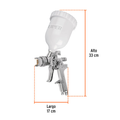 Pistola pintar gravedad HVLP 2 mm