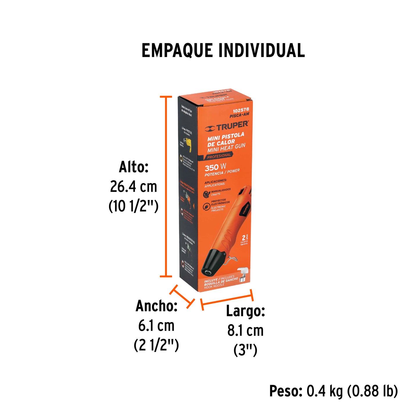 Mini pistola de calor 350W - SKU 102578