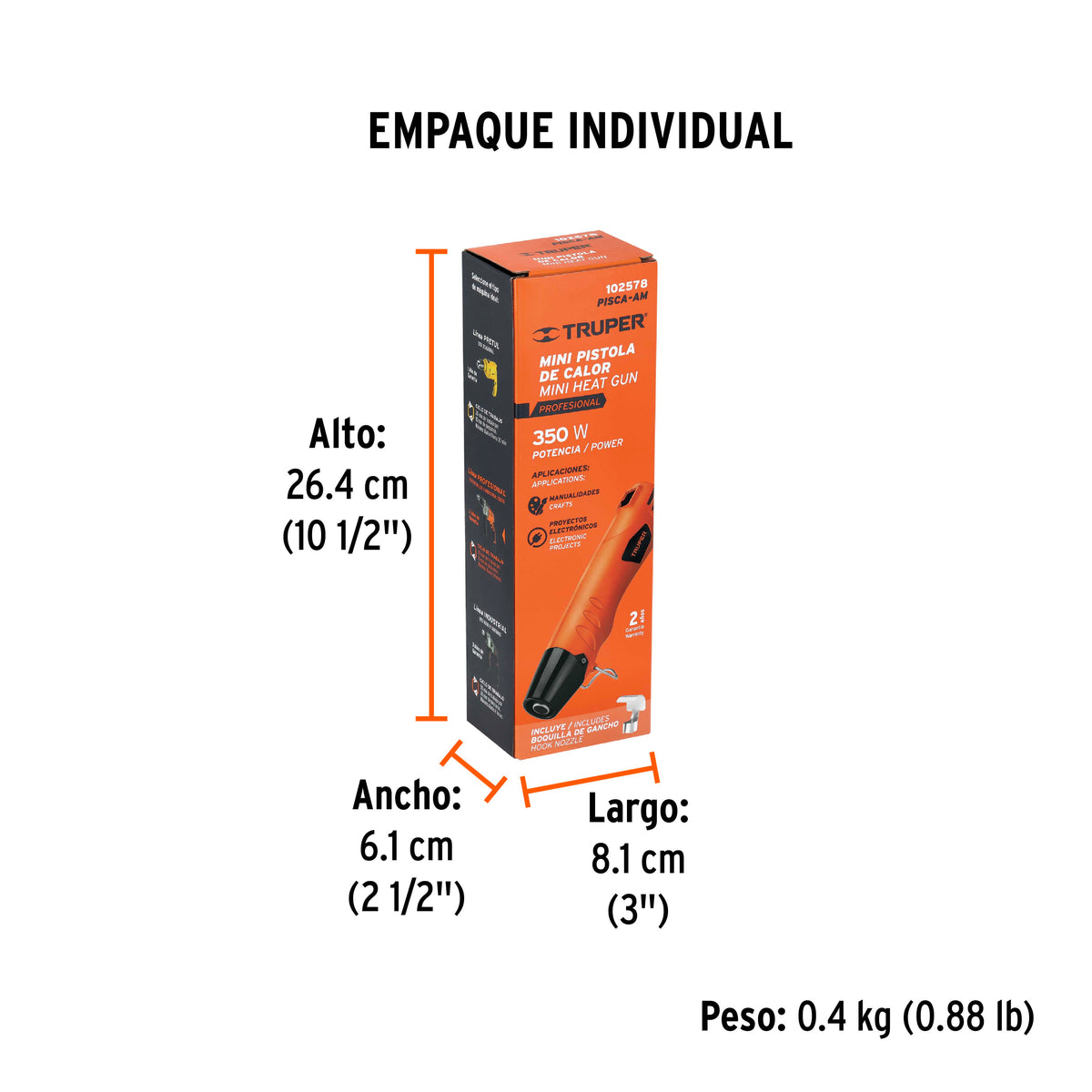 Mini pistola de calor 350W - SKU 102578