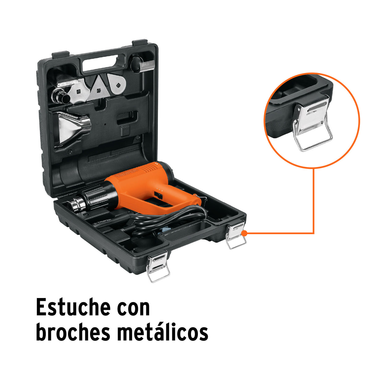 Pistola de calor 2000W con 9 accesorios - SKU 16432