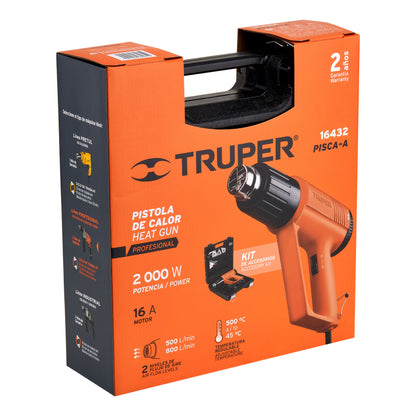 Pistola de calor 2000W con 9 accesorios - SKU 16432