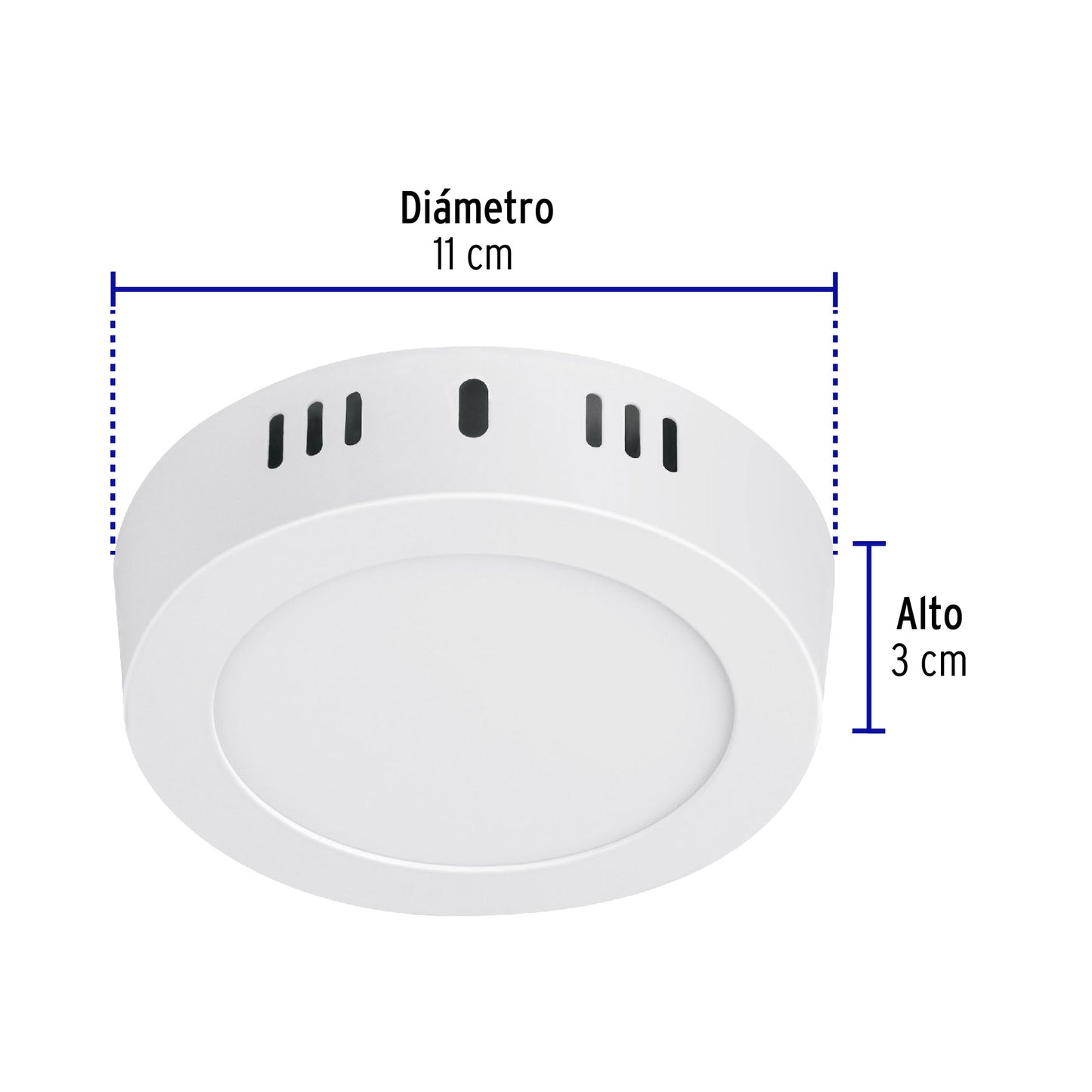 Luminario LED plafón de 6 W con luz de día redondo