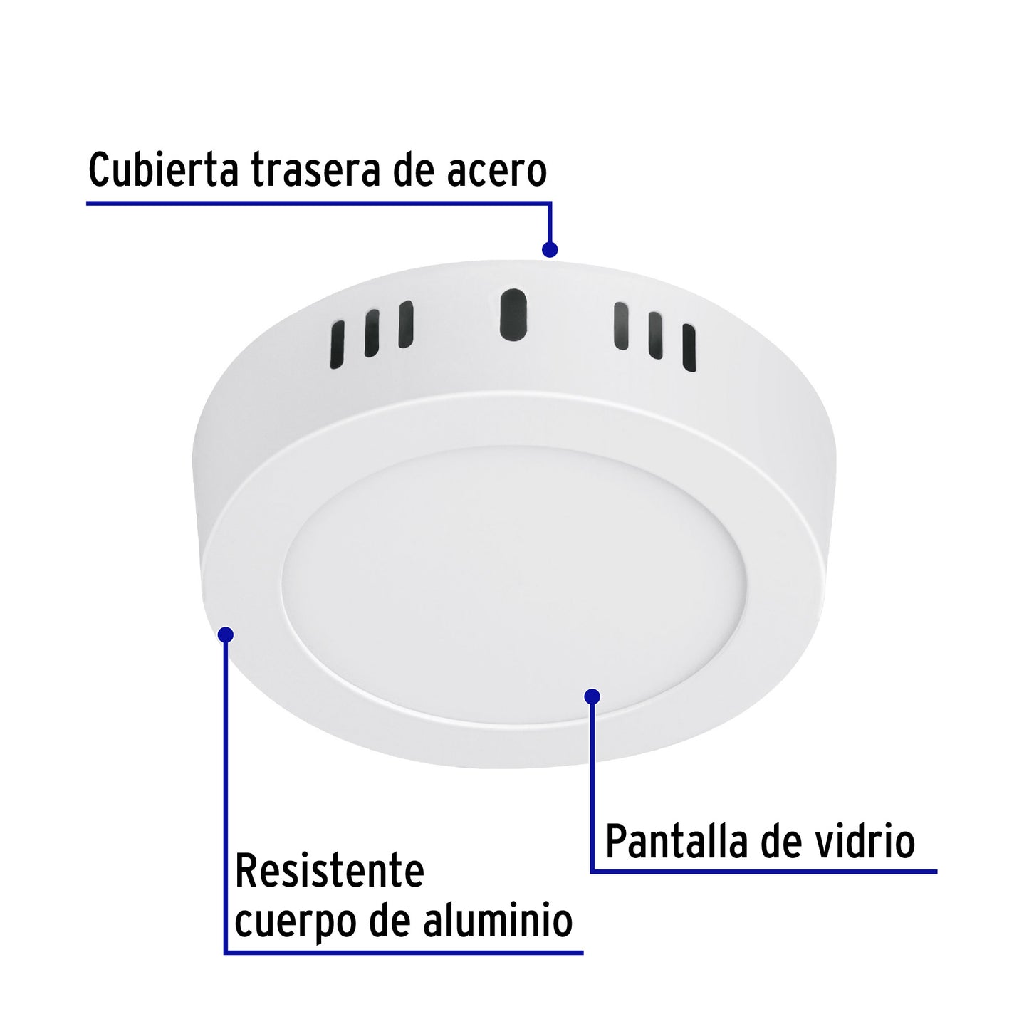 Luminario LED plafón de 6 W con luz de día redondo