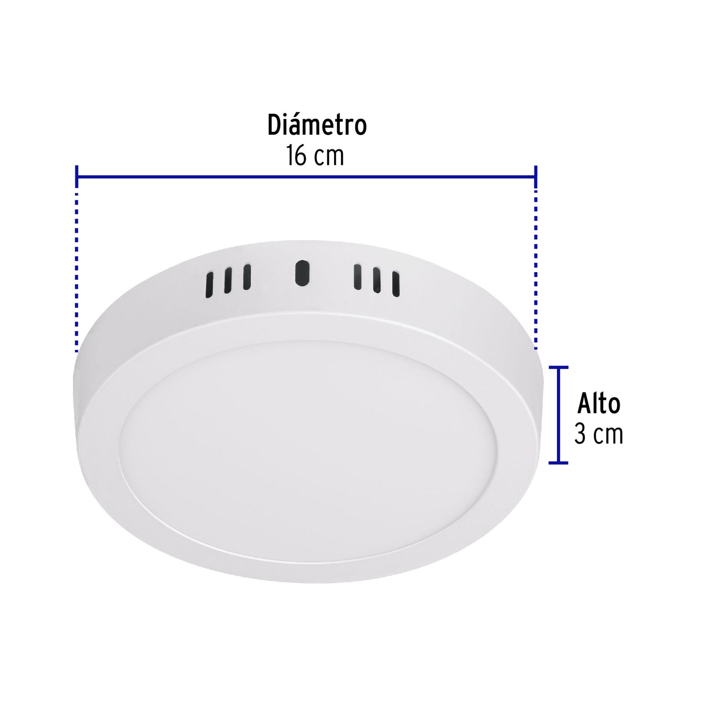 Luminario LED plafón de 12 W con luz de día redondo