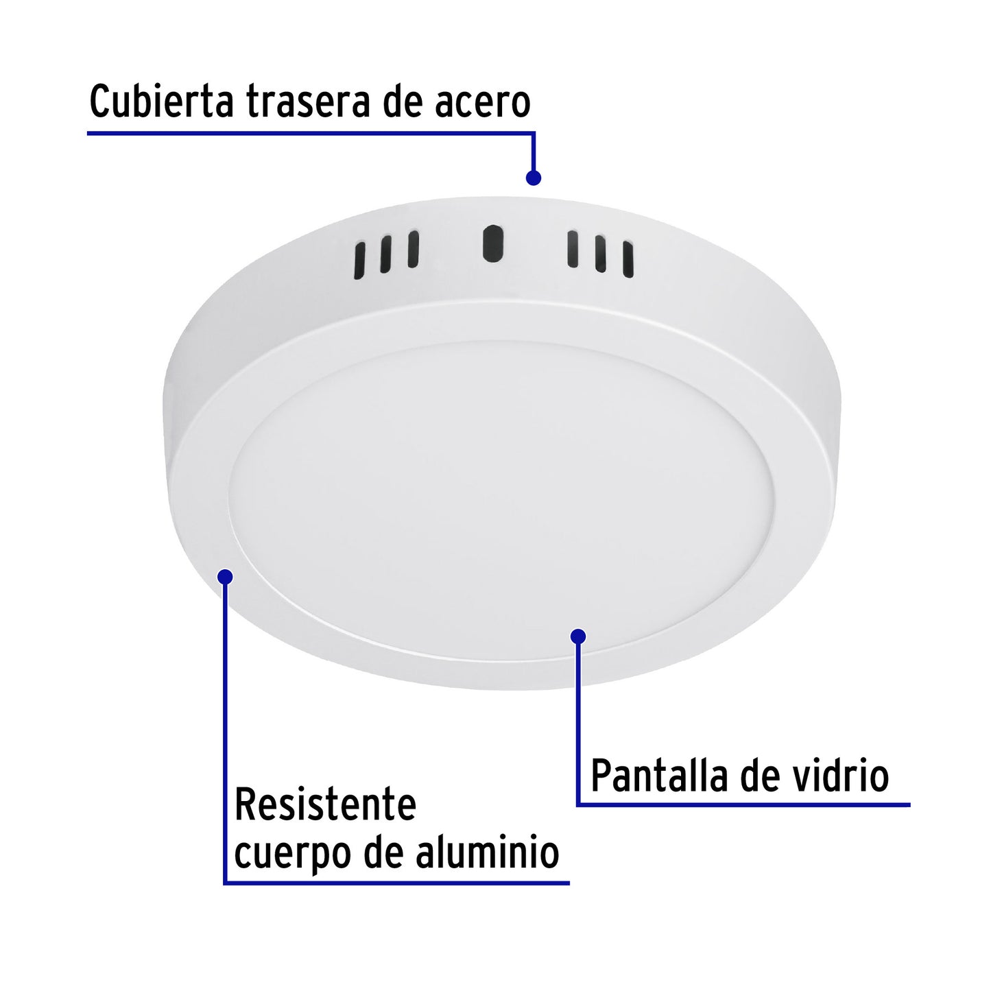 Luminario LED plafón de 12 W con luz de día redondo