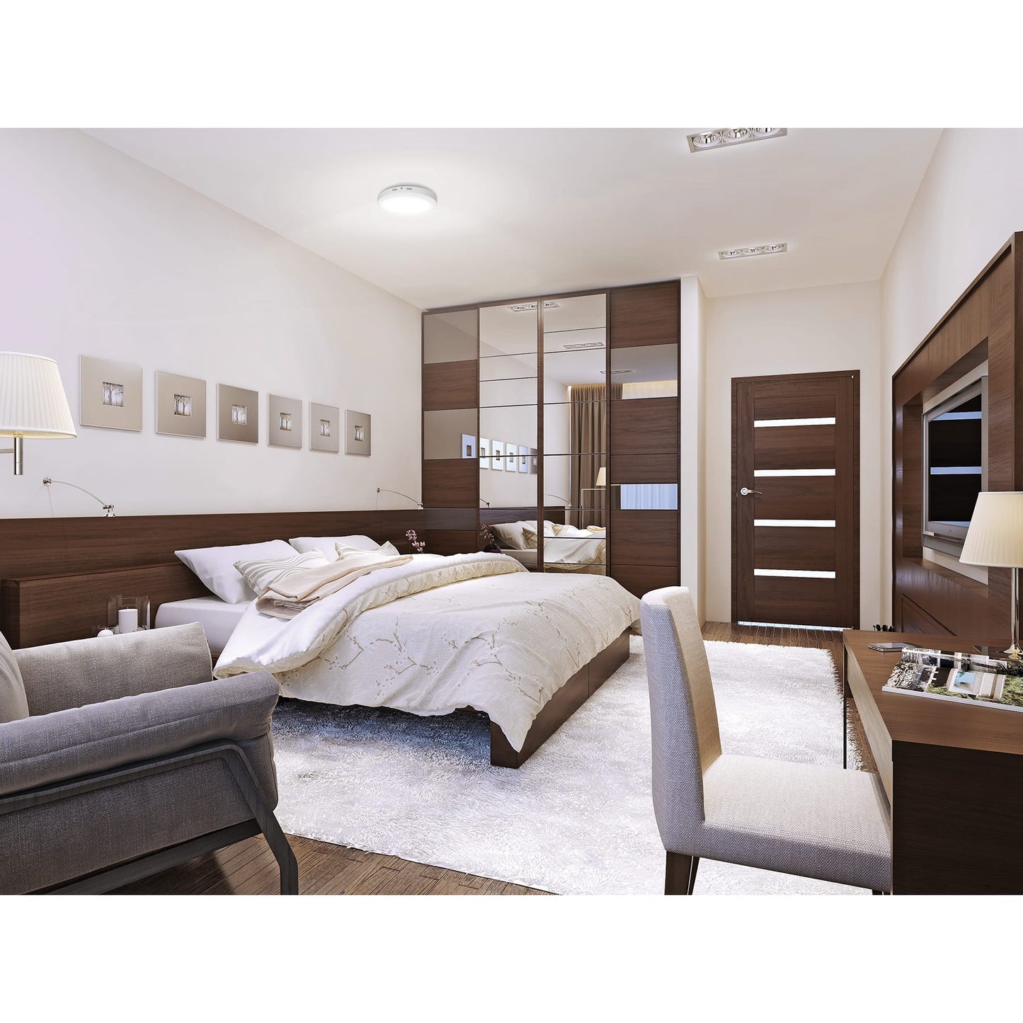 Luminario LED plafón de 18 W con luz de día redondo