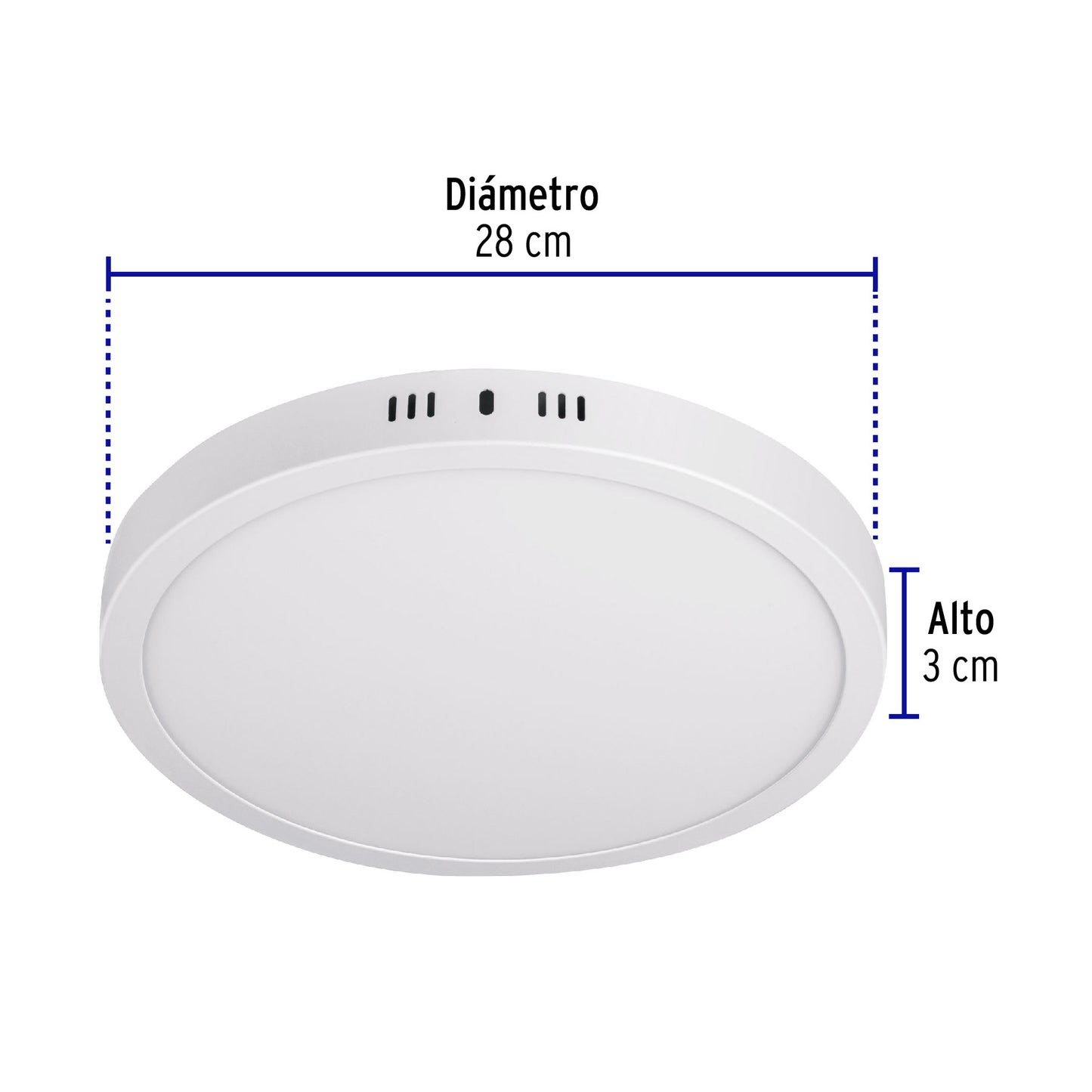 Luminario LED plafón de 24 W con luz de día redondo