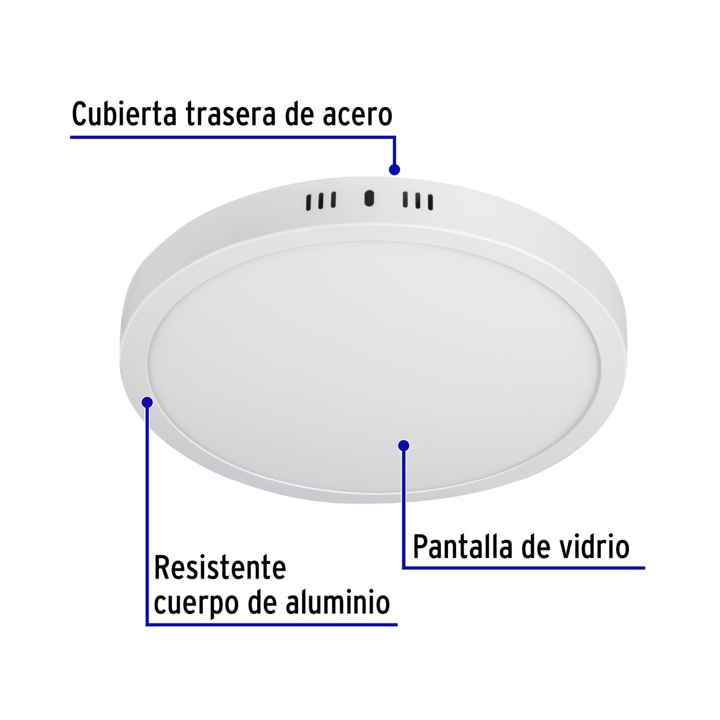 Luminario LED plafón de 24 W con luz de día redondo
