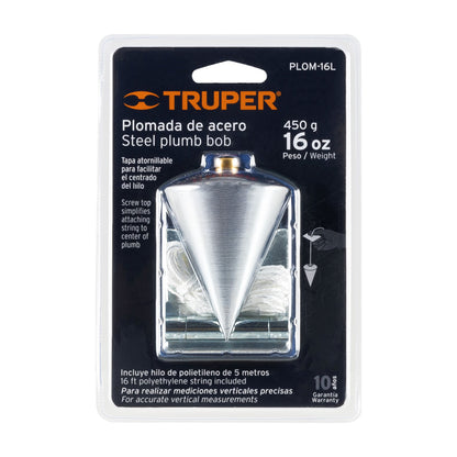 Plomada de acero 16 oz Cuerpo de