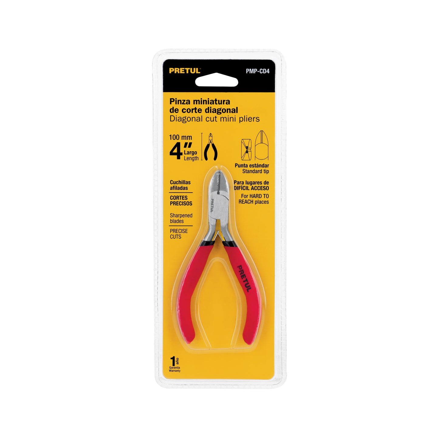 Mini pinza de corte diagonal de 4 pulgadas con cuchillas afiladas