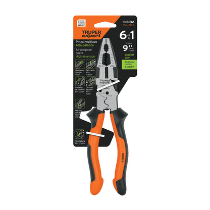 Pinza multiuso 9" electricista, comfort grip · vista 4