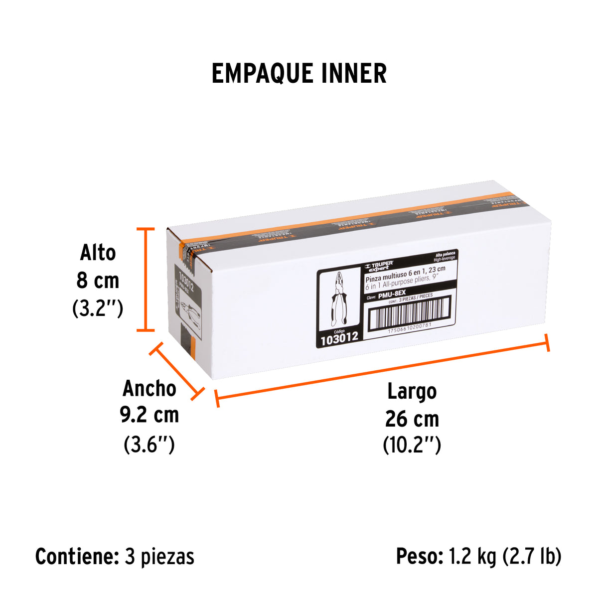 Pinza multiuso 9" electricista, comfort grip · vista 6